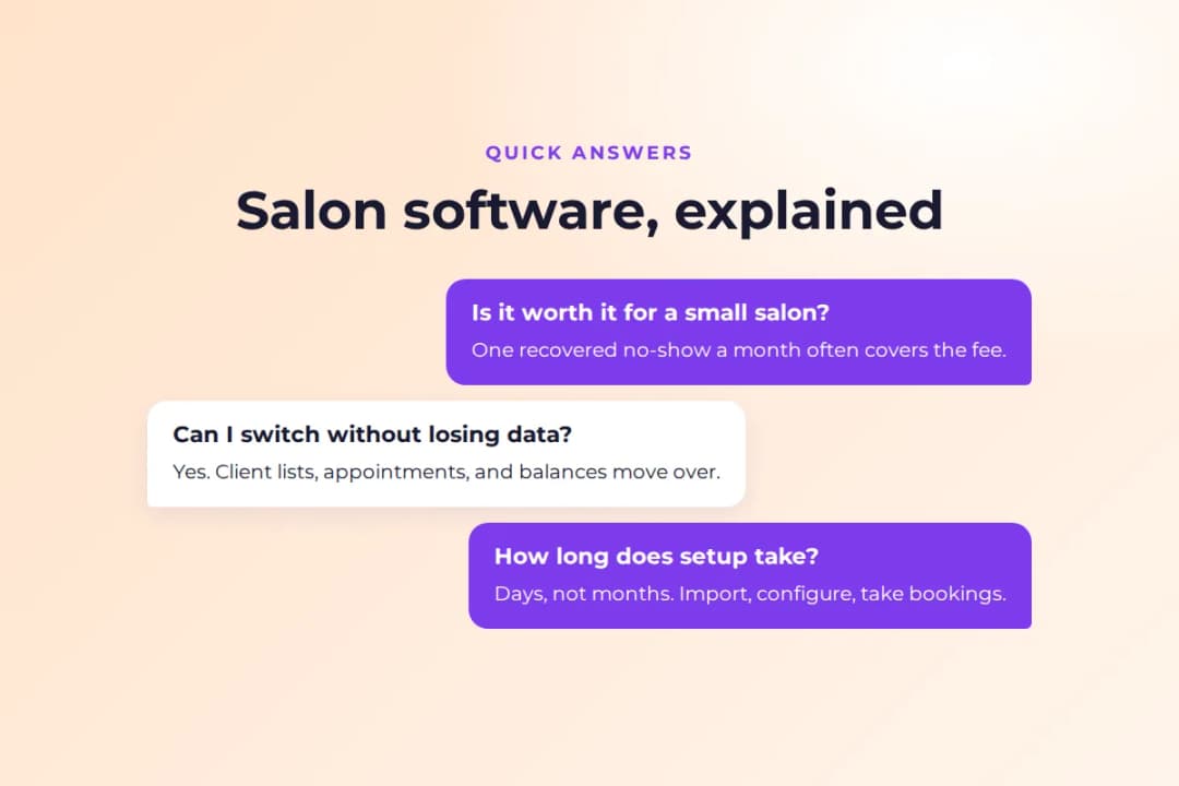 Salon management software frequently asked questions
