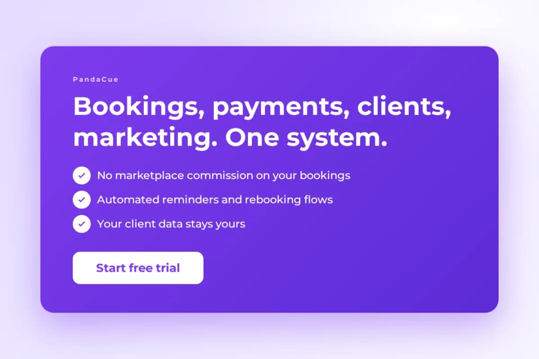 Why choose PandaCue salon software: bookings, payments, clients, and marketing in one system
