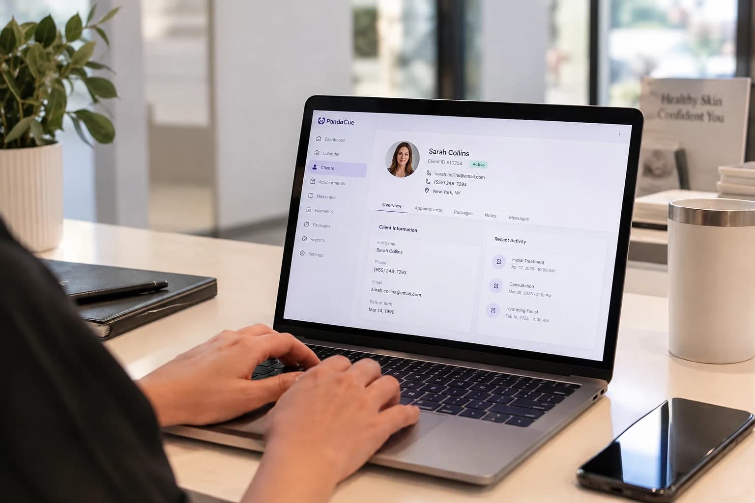 HIPPA Compiant salon and spa management software - PandaCue